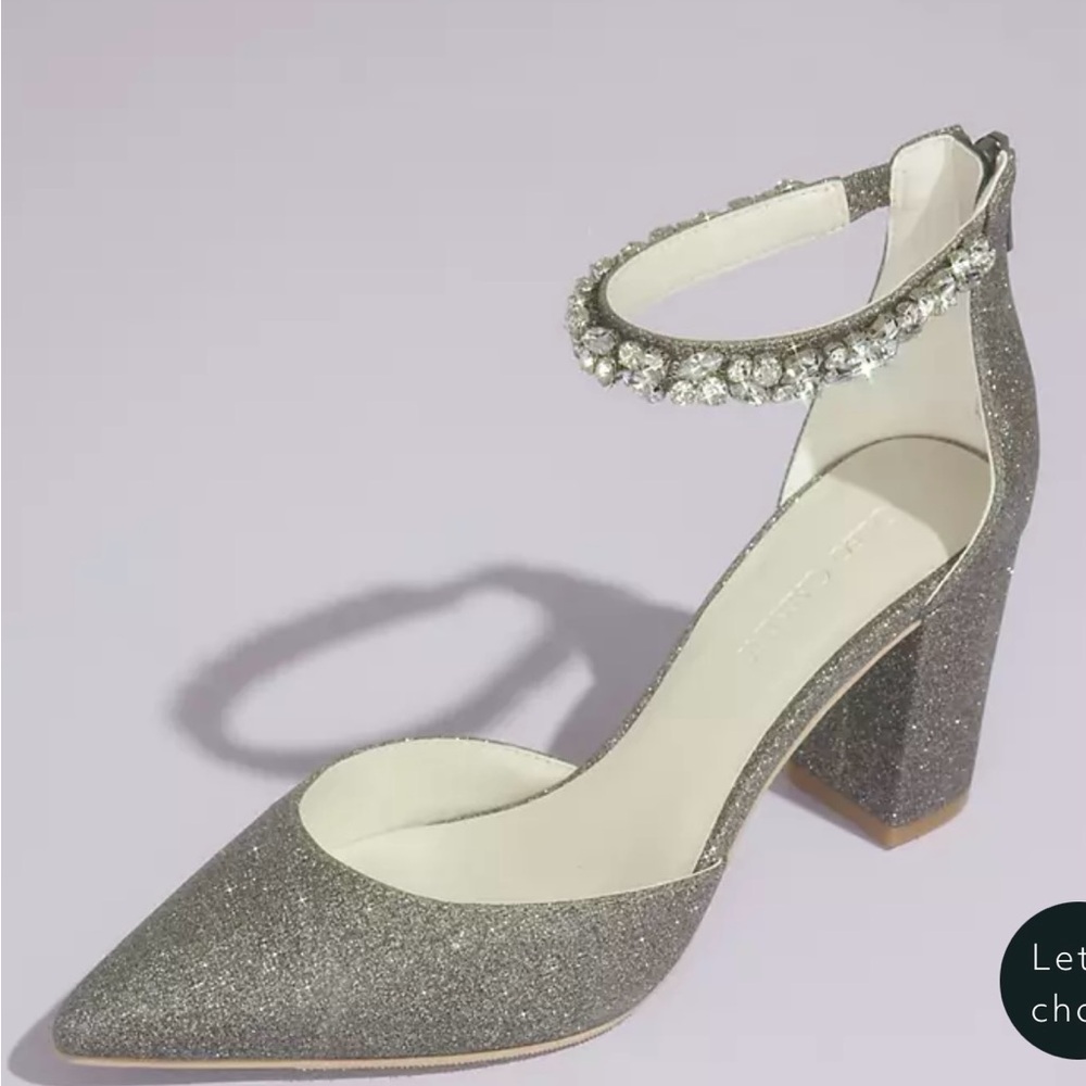 Elegant Silver Glitter Women's Heels